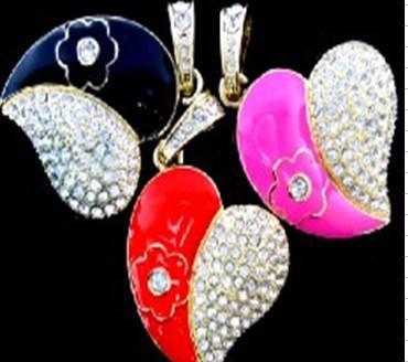 【工廠批發】USB3.0愛心形花兒U盤 珠寶U盤64G 定制 價格、廠家與圖片詳情